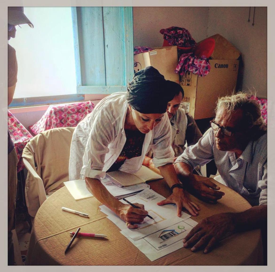 Chiara Vaccaro developing a design with community members in Obock